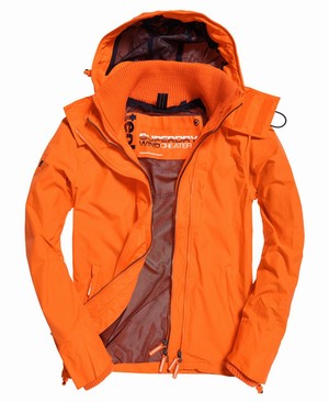 Superdry Hooded Technical Pop Cipzár SD-Windcheater Férfi Kabát Narancssárga/Sötétkék | IDPQY3091